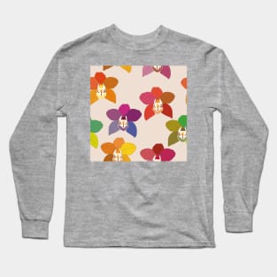 Cymbidium rainbow orchids/blue orchid flower/tropical moody/large scale/summer time/cotton/cymbidium/ orchids/orchid lines Long Sleeve T-Shirt